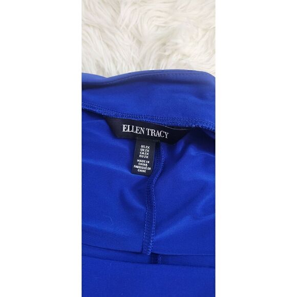 Ellen Tracy Sz 2X Cold Shoulder Tunic Dress Blue - Picture 6 of 7